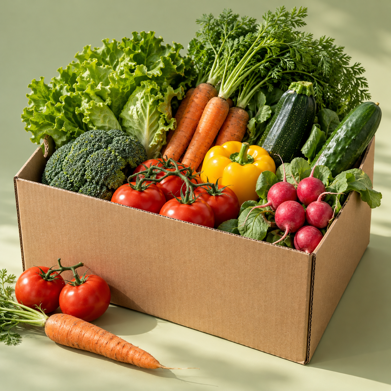 Illustration of a fresh vegetable box